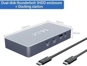 Thunderbolt 3 M.2 Dual-disk NVME HDD Enclosure Docking Station Type C to USB 3.0 Hard disk box
