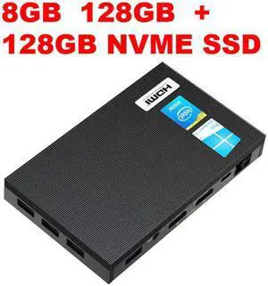 Fanless 4K Windows 10 Pro Mini PC  Celeron J4125 Quad Core 8GB RAM 128GB SSD 2.4G 5G Wifi 1000M LAN Desktop Computer