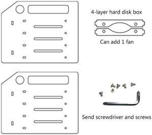 87HA Hard Disk Bracket for 3.5in HDD Storage Bracket Organizer Case Rack Hard Drive Bay 3.5'' Multi-Layers Optional Cooling