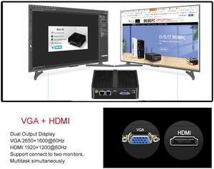 Fanless Mini PC Celeron J4125 Pentium N3530 Dual LAN 2*COM HDMI WIFI Windows 10 Nettop Office computer minipc Desktop