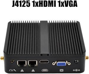 Cheap Fanless Mini PC  Celeron J4125 Quad Core N2840 Industrial Computer Dual LAN 2xRS232 4K HD Windows 10 WiFi