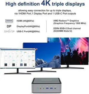 HM50 MINI PC Windows 10  Ryzen 5 4500U Pro WIFI6 AX200 BT5.1 DDR4 Gaming PC Gamer Computer TV BOX Office