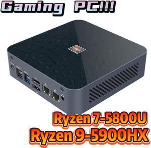 Topton Newest Gaming Mini PC AMD Ryzen 9 5900HX R7 2DDR4 2M2 NVMe SSD 25G LAN 3x4K Display Micro Desktop Computer PC Gamer