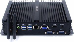 industrial computer /fanless mini pc with USB 3.0 Gigabit Lan 2 COM HDMI and   Celeron 1007u Windows 10 Linux
