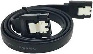 SATA 3 HDD Data Hard Drive Disk Signal Cable Black Straight High Speed 45CM