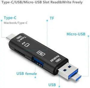 3.1 Card Reader High Speed SD TF Micro SD Card Reader Type C  C Micro  Memory OTG Card Reader for Laptop Computer
