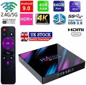 For H96 MAX Android TV BOX 4GB+64GB Android 9.0 Quad Core TV Box 4K HD Media Player With Power Adapter EU/US/UK/AU Plug 3C30