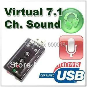 shipping with track number USB to 3D AUDIO SOUND CARD ADAPTER VIRTUAL 7.1 ch