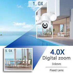 Protection Video Surveillance Camera WIFI 2K 3MP Night Vision PTZ 4.0X Digital Zoom Courtyard Floodlight Lamp Protection Video Surveillance Camera WIFI 2K 3MP Night Vision PTZ 4.0X Digital Zoom Courtyard Floodlight Lamp