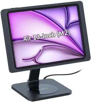 EMONITA Foldable Magnetic Tablet Stand for iPad Air 13" (M2 Chip) | A10 with 45W Fast Charger & USB-C Cable | Ultra-Strong Magnets, 360° Rotation, 90° Tilt | 3-in-1 Desktop Charging Station