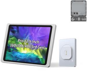 EMONITA Magnetic Wall Mount with Charging Case A10 for iPad Pro (6th / 5th / 4th / 3rd Generation) 12.9-Inch. 100-250V AC 18W Quick Charge, Strong Magnets, 360 Rotation