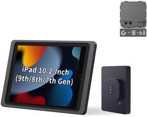 EMONITA Magnetic Wall Mount with Charging Case A7 for iPad (9th / 8th / 7th Generation) 10.2-Inch. 100-250V AC 18W Quick Charge, Strong Magnets, 360 Rotation