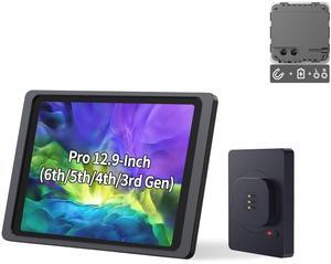 EMONITA Magnetic Wall Mount with Charging Case A10 for iPad Pro (6th / 5th / 4th / 3rd Generation) 12.9-Inch. 100-250V AC 18W Quick Charge, Strong Magnets, 360 Rotation