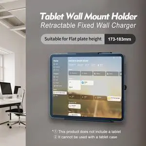 EMONITA ClipDock Wall Mount with Charger for ipad (10th gen) 10.9-inch Retractable Fixed Bracket  Type-C Charging Stand