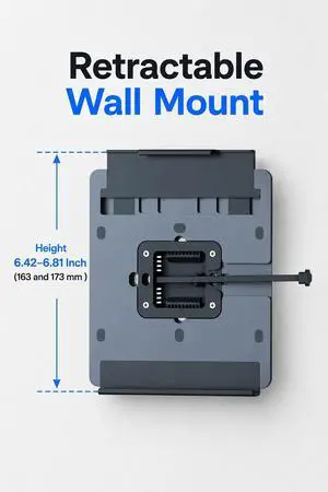 EMONITA ClipDock Anti-Theft Wall Mount Holder w/ Hidden AC Power Module for Samsung, Redmi, Lenovo Android Tablets (Height 163-173mm/6.42"-6.80", Max Depth 7.5mm) EMONITA ClipDock Anti-Theft Wall Mount Holder w/ Hidden AC Power Module for Samsung, Redmi, Lenovo Android Tablets (Height 163-173mm/6.42"-6.80", Max Depth 7.5mm)