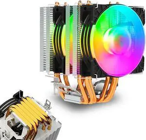 CZQEPMB CPU Air Cooler, Dual Tower CPU Cooler,Fluid Dynamic Bearings CPU Cooler, Double Towers & Double Fans, 6 Copper Heat Pipes, Magic Moon Version, AMD and Intel Compatibility