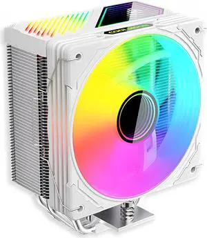 CZQEPMB CPU Cooler with Temperature Display,  ARGB  Synchronous Silent CPU Fans, 6 Copper Heat Pipes - Compatible with Intel : LGA 1851/1700/1200/115X/1366 and AMD AM4/AM5 - Easy Installation White