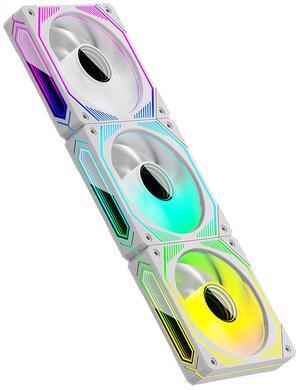 CZQEPMB ARGB Fan,ARGB Asynchronous Computer Case Fan,Phantom Glow God Light Synchronized Cooling Case Fan,Infinite Mirror Light Effect Design Cooling Fan White
