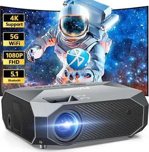 Projector with WiFi and Bluetooth, Native 1080P Outdoor Movie Projectors 4k Supported, 15000L Portable Home Theater Projector Max 300", Indoor&Outdoor Use
