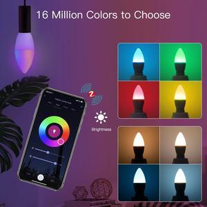 LED Light Bulb E14 Candle Lamp Smart 5W RGBCCT 2200-6500K Dimmable Light Tuya Alexa Google Voice Control