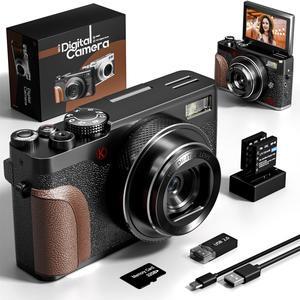 G-Anica Digital Camera for Photography,56MP&4K Video Camera, 18X Zoom Vlogging Camera for YouTube