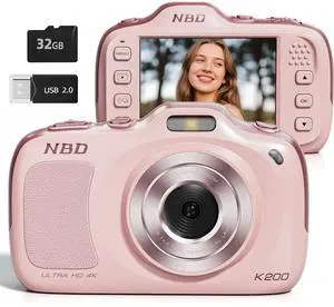 NBD 64MP Digital Cameras for Photography,4K Point and Shoot Camera,16X Zoom Compact Travel Cameras, Auto Focus Camera for Beginners Teens Kids and Lover Gift,Includes 32GB TF Card (Pink) NBD 64MP Digital Cameras for Photography,4K Point and Shoot Camera,16X Zoom Compact Travel Cameras, Auto Focus Camera for Beginners Teens Kids and Lover Gift,Includes 32GB TF Card (Pink)