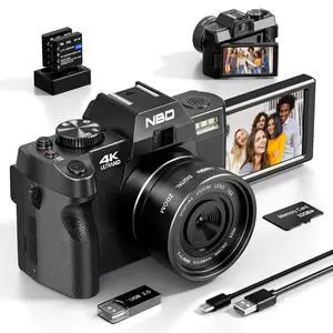 NBD 4K Digital Cameras for Photography,48MP Digital Camera,Travel Vlogging Camera for YouTube ,16X Digital Zoom,2 Batteries,32GB TF Card (Black) NBD 4K Digital Cameras for Photography,48MP Digital Camera,Travel Vlogging Camera for YouTube ,16X Digital Zoom,2 Batteries,32GB TF Card (Black)