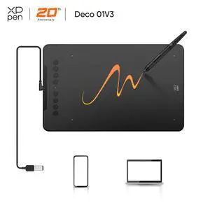 XPPen Latest 10"x6.25" Drawing Tablet, XP Deco Graphic Tablet with Pen, 16384 Levels Pressure/60° Tilt Function/8 Shortcut Keys, Digital Drawing Pad Art Tablet for Phone/Computer OSU/Digital Painting XPPen Latest 10"x6.25" Drawing Tablet, XP Deco Graphic Tablet with Pen, 16384 Levels Pressure/60° Tilt Function/8 Shortcut Keys, Digital Drawing Pad Art Tablet for Phone/Computer OSU/Digital Painting