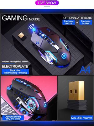 A4 1600DPI 2.4GHz wireless transmission silent mute rechargeable wireless mouse computer home office gaming game