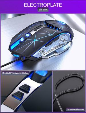 Pro Gaming Mouse 3200DPI Adjustable Silent Mouse Optical LED USB Wired Computer Mouse Notebook Game Mice for Gamer Home Office