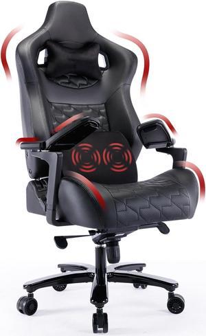 Fantasylab Big and Tall Gaming Chair Gaming Chair 440lb with 3D Flip-up Armrests Ergonomic Design Gaming Chair Adjustable Features Computer Chair for Gamers Gaming Chairs for Adults Black