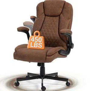 VANBOW Recliner Chair with Ottoman, Swivel Wood Base, Accent Chair, Faux Leather Lounge Chair with Footrest for Living Room and Bedroom, Brown