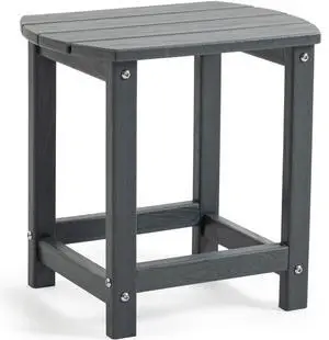 VANBOW HDPE Outdoor Side Table - All Weather Performance Patio Side Table, Waterproof Small Outdoor End Table for Patio, Garden, Lawn, Pool, Balcony, Living Room Grey VANBOW HDPE Outdoor Side Table - All Weather Performance Patio Side Table, Waterproof Small Outdoor End Table for Patio, Garden, Lawn, Pool, Balcony, Living Room Grey
