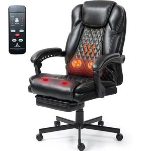 VANBOW Kneading Massage Heated Office Chair Ergonomic Executive Chair with Footrest, 2-Point Vibration, 2-Point Knead with Recline VANBOW Kneading Massage Heated Office Chair Ergonomic Executive Chair with Footrest, 2-Point Vibration, 2-Point Knead with Recline
