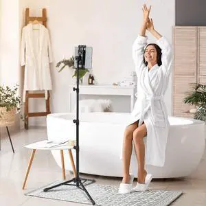 Portable Tablet Tripod Stand Mobile Phone Holder Height Adjustable 360 Rotating For 4.5-12.9 Phone Tablet