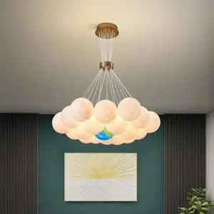 19PCS Modern Planet LED Chandelier Kids Bedroom Decor Ceiling Pendant Lamp