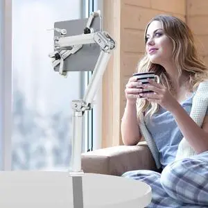 Foldable Desk Tablet Holder 360 Degree Rotation Tablet Mount Adjustable Height  for 7-10" iPad  Laptop Silver