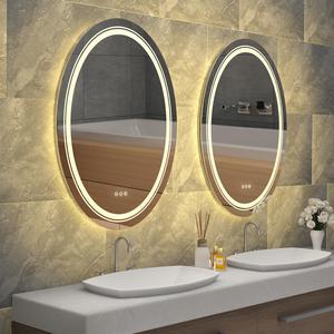 Large Oval  LED Backlit Light Bathroom Mirror Antifog  Wall Mount Dimmable Makeup Mirror