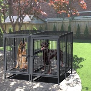 Luxury Jumbo XL Dog Cage Metal Pet Crate Kennel House with Cover & Divider
