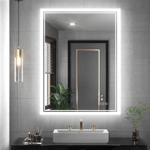 3 Colors Adjustable Lighting Bathroom Mirror LED Illuminated Wall Mounted Make up Mirror Anti-Fog Backlit Lighted Vanity Mirrors with Demister Pad Touch Sensor