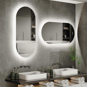 32 x 20 Inch Backlit Bathroom Mirror Adjustable 3 Lighting Colors Wall Mirror LED Illuminated Makeup Vanity Mirror with Light Anti-fog 3 Colors Dimmable Memorize