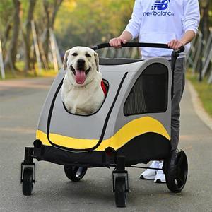 Heavy Duty Dog Stroller Rolling Pet Trolley Outdoor Foldable Jogger Wagon Puppy Pram Pushchair Skylight Large Travel Carrier Cart wBack Front Door for Small Medium Large Dog