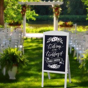 Wooden A Frame Chalkboard Sign Standing Pavement Chalkboard Easel Magnetic Sandwich Advertising Board Display Stand for Home Bar Countertop Cafe Restaurant Wedding