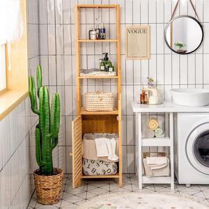 140cm high natural bamboo Bathroom Cabinet Shelf Storage Cabinet Corner Tower Rack Clothes Organizer