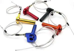 Acaigel Blue CNC Motorcycle 7/8" Handbar Gas Throttle Grip Set Turn Twister + Cable USA Acaigel Blue CNC Motorcycle 7/8" Handbar Gas Throttle Grip Set Turn Twister + Cable USA