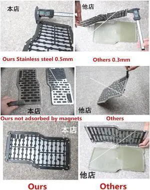 FYUU 1x Stainless Steel Car Floor Carpet Mat Heel Plate Foot Rest Pedal Pad Anti-slip