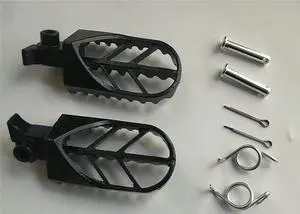 Paiying 2Pcs Black Dirt Pit Bike Front Foot Peg Footrest Pedal Pin Spring Bolt Stainless