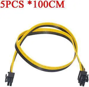 5pcs/lot 100cm 6pin to 8Pin (6+2Pin) PCI-E Cable 18AWG Mining