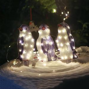 Outdoor Led Christmas Yard Decorations Light Up Penguins Garden Decorations