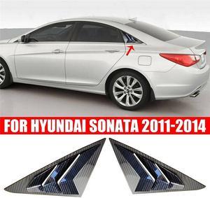 FYUU Carbon Fiber Look Car Window Louver Shutter Scoop Cover Trim For Hyundai Sonata 11-14